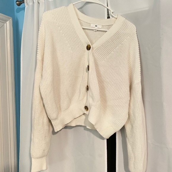 White Cardigan Sweater - Picture 3 of 5